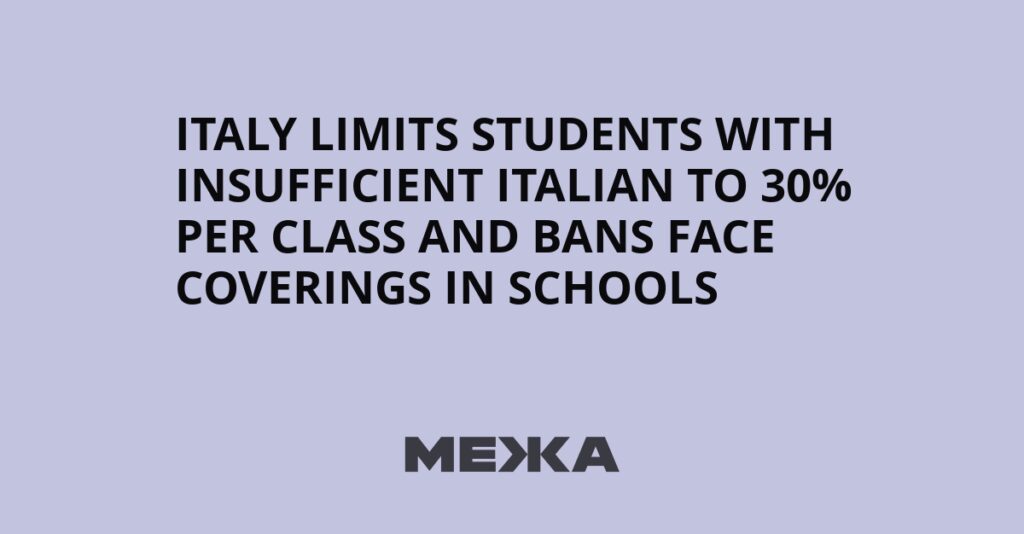 Italy Limits Students With Insufficient Italian to 30% per Class and Bans Face Coverings in Schools | Ukraine news