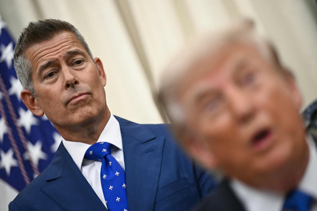 US Secretary of Transportation Sean Duffy looks on as President Donald Trump speaks during a meeting in the Oval Office on September 2. Photo: AFP US Secretary of Transportation Sean Duffy looks on as President Donald Trump speaks during a meeting in the Oval Office on September 2. Photo: AFP