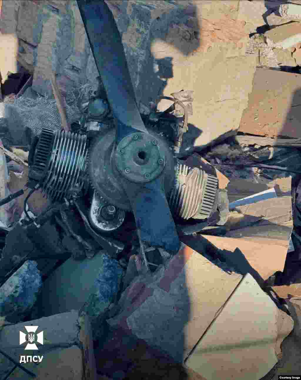 The engine from an attack drone seen in wreckage at the Tabaky border facility on August 21.<br><br>Polish Prime Minister Donald Tusk warned on September 13 that “the coming weeks and months will be a period of very intensive actions on the Russian side.”<br><br>He added that intelligence has suggested Moscow would "attempt to disrupt, paralyze, and perhaps even destroy Ukrainian border crossings."<br><br>