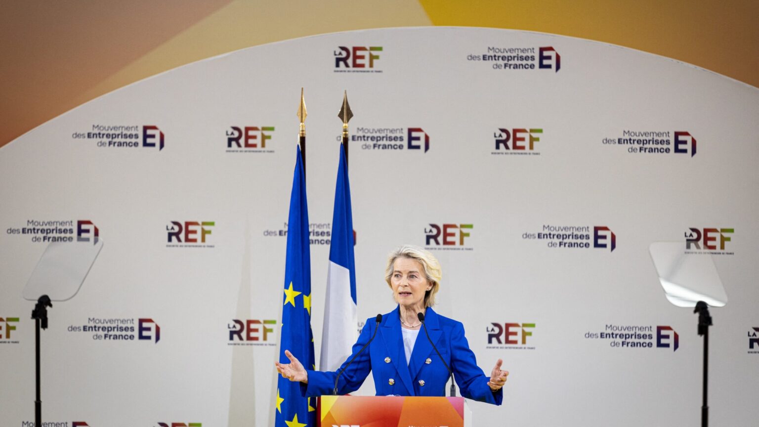The European Union’s Economic Model Has Officially Come to an End Ursula von der Leyen, President of the European Commission, speaks during La REF 2026, the French Entrepreneurs Conference, organized by the French Business Federation (MEDEF), at Roland-Garros Stadium in Paris, France, on August 27, 2026. (Photo by Telmo Pinto/NurPhoto) (Photo by Telmo Pinto / NurPhoto / NurPhoto via AFP)