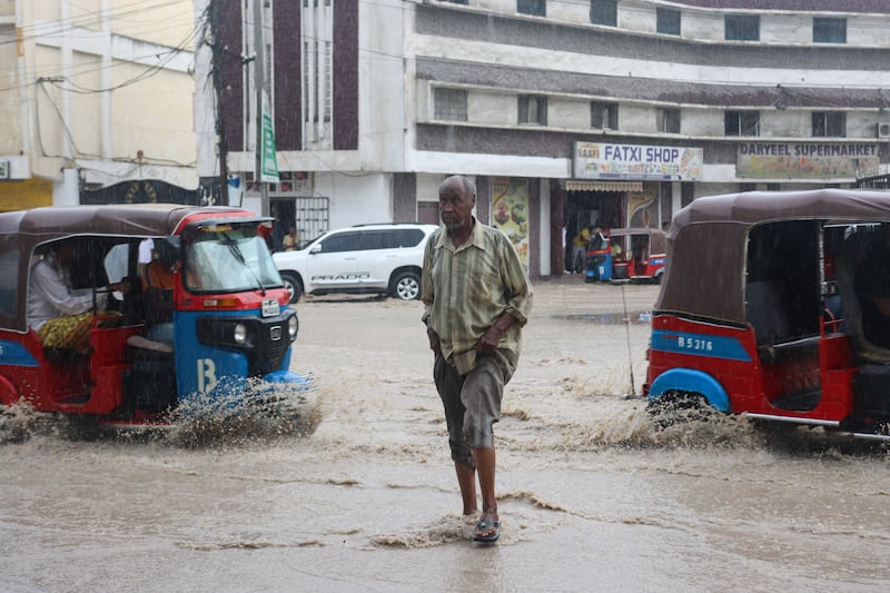 Flooding in Mogadishu, Somalia, 2023. Photograph: Said Yusuf Warsame/EPA