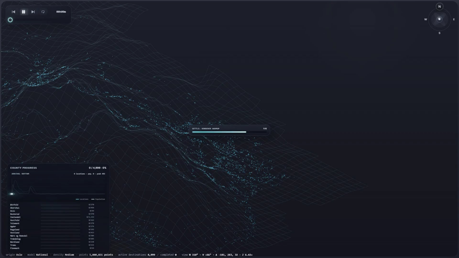 I built an interactive website that visualizes how travel spreads across Norway I built an interactive website that visualizes how travel spreads across Norway
