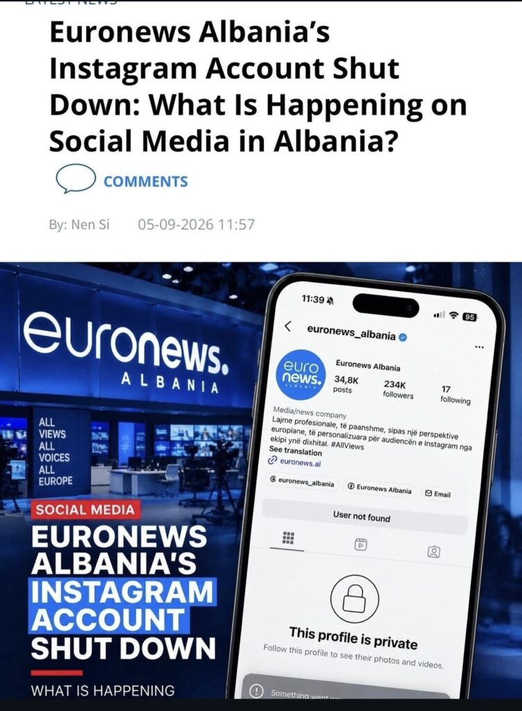 IG also disables the Euronews Albania page