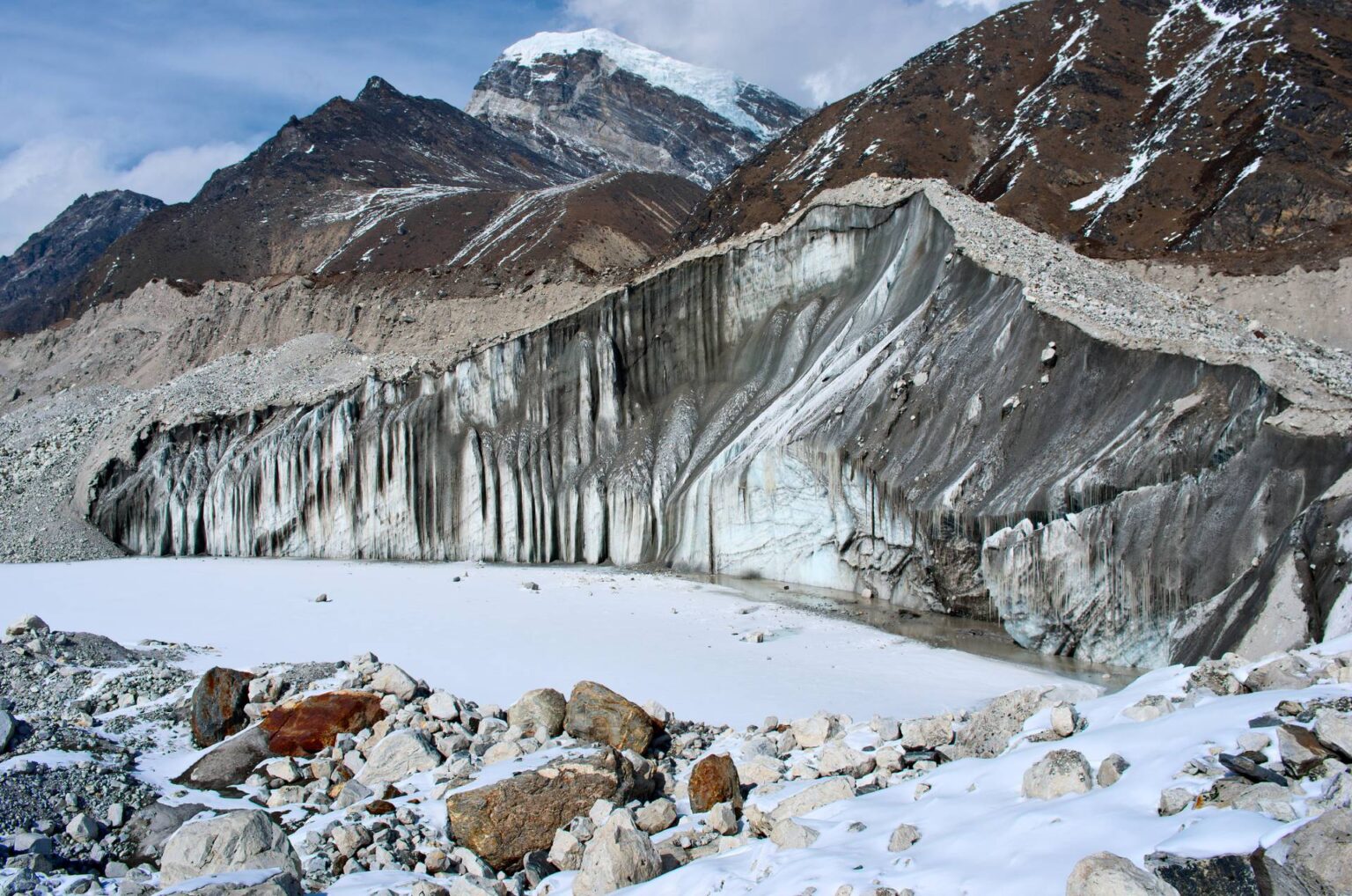Scientists say warming destabilized Nepal glacier before collapse that killed 1,300 A glacier in Nepal.