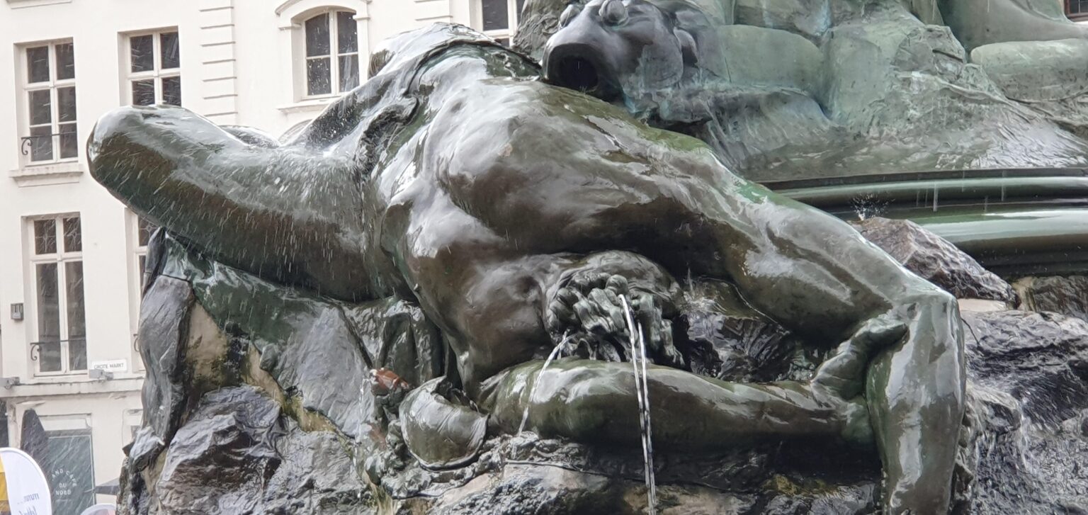 Imagine being a tour guide in Antwerp having to tell American tourists about "Antigoon"