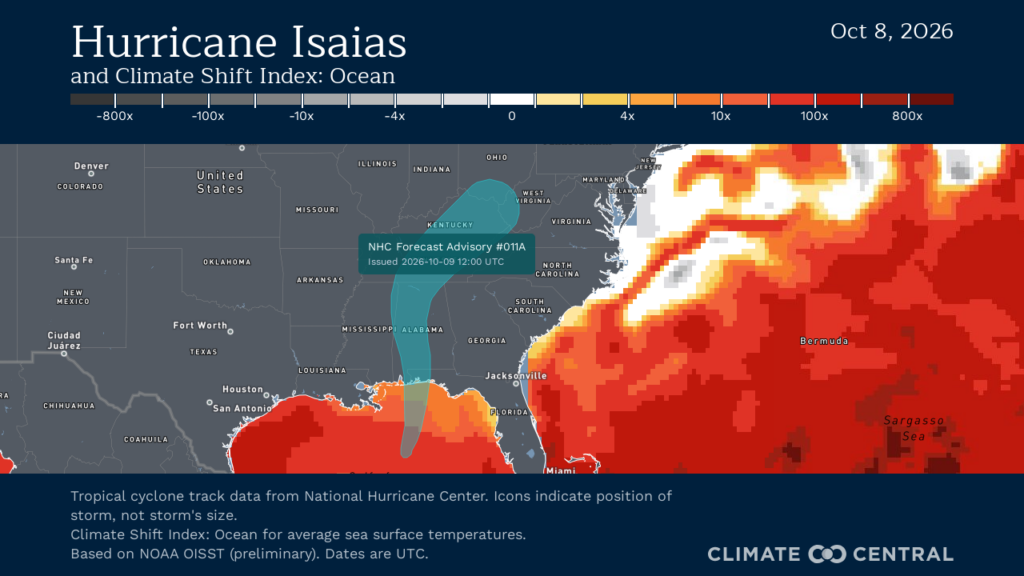 Climate change supercharged the warm Gulf waters fueling Hurricane Isaias Climate Central