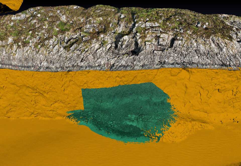 Digitalised map showing a shaded area representing a disposal zone