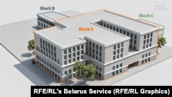 A rendering of the planned National Security Academy building based on project documentation