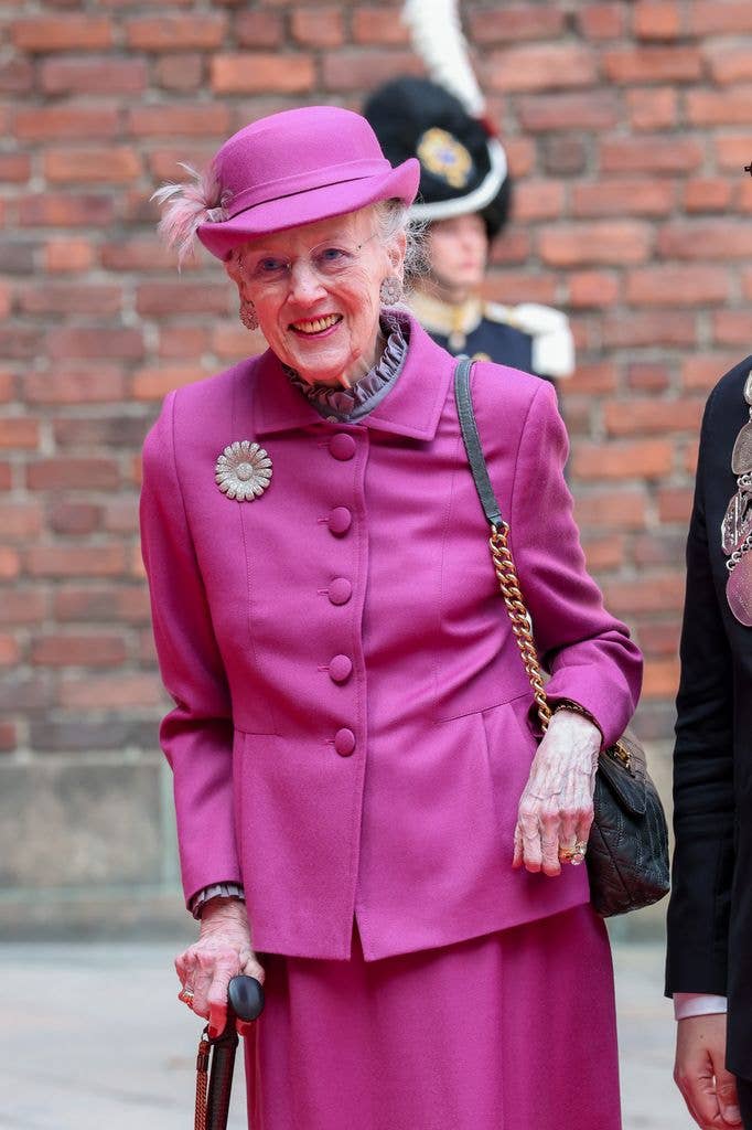 Queen Margrethe II of Denmark attends a lunch in honor of the King at the City Hall during the 80th Birthday celebrations of King Carl XVI Gustaf of Sweden