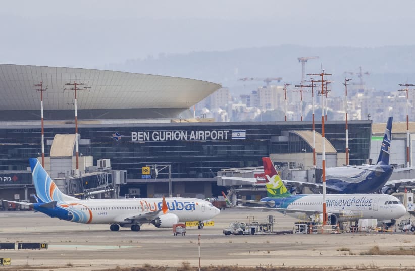 Flydubai plane seen at the Ben-Gurion International Airport, outside of Tel Aviv, September 30, 2026.
