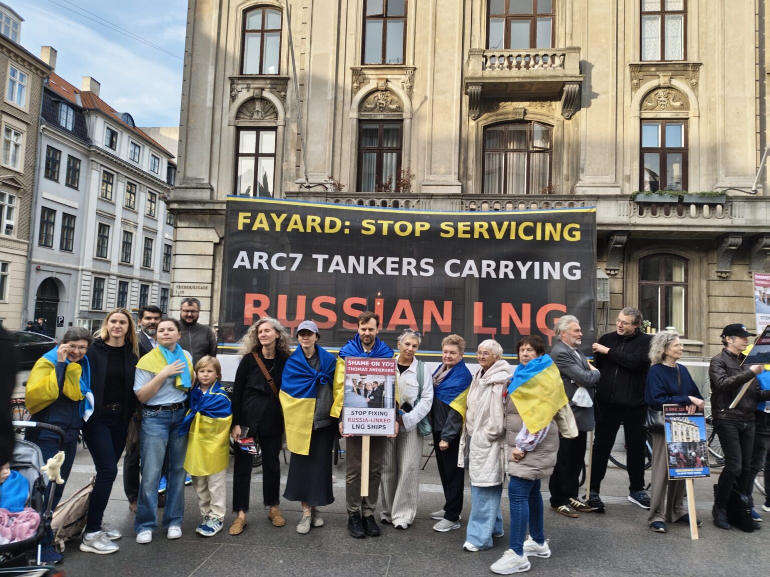 Protesters in Denmark rally against last EU shipyard servicing Russia-linked tankers Protesters in Denmark rally against last EU shipyard servicing Russia-linked tankers