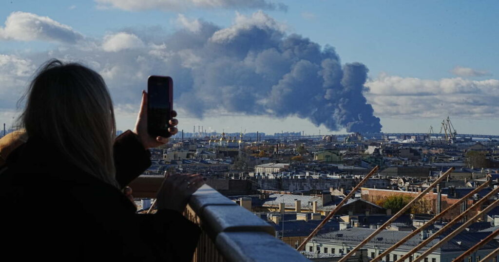 St. Petersburg oil facilities ablaze as Ukraine launches more than 1,000 drones at Russia
