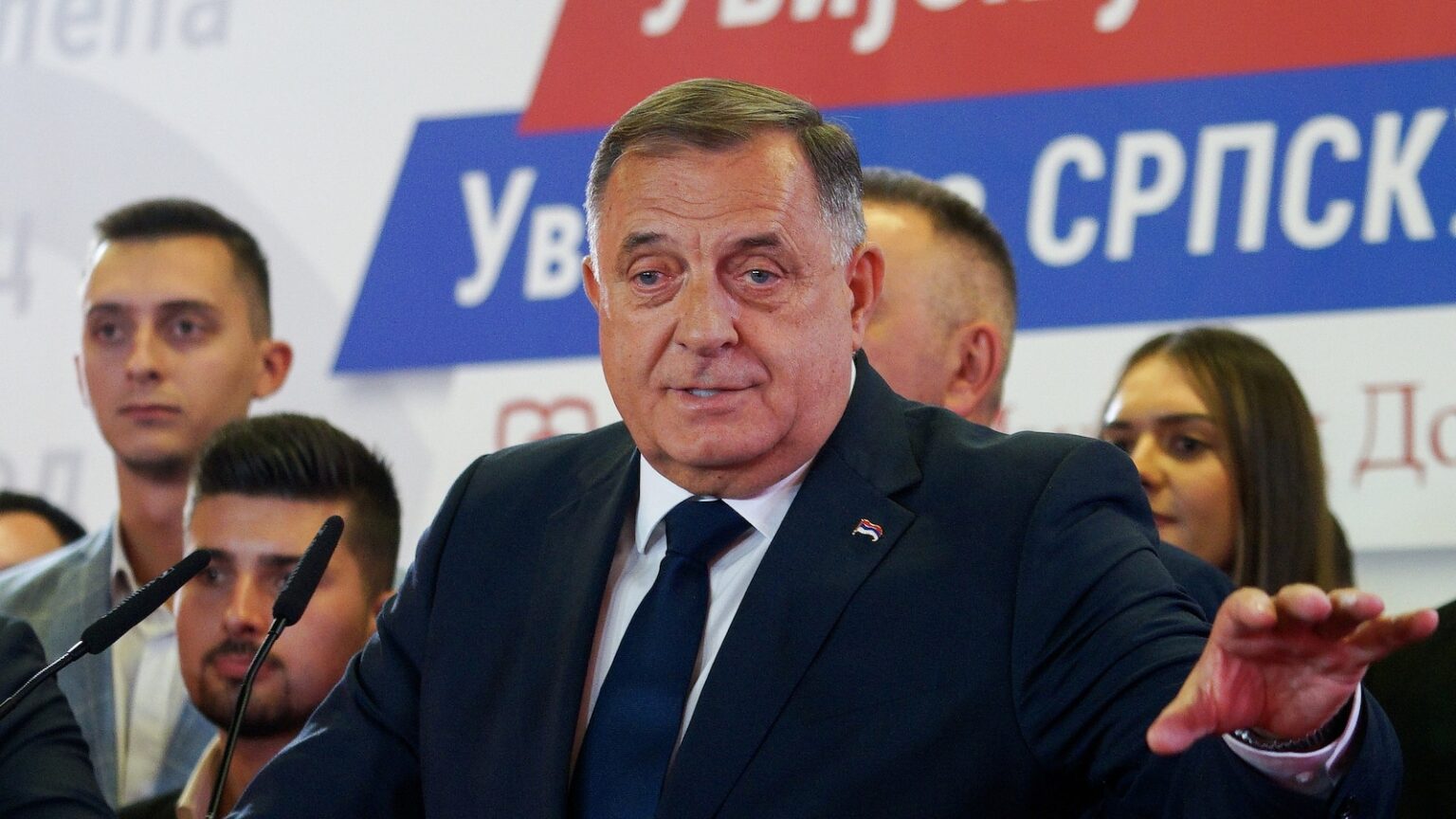 Bosnian Serb authorities boost neighboring Serbia's populist leader ahead of a key election